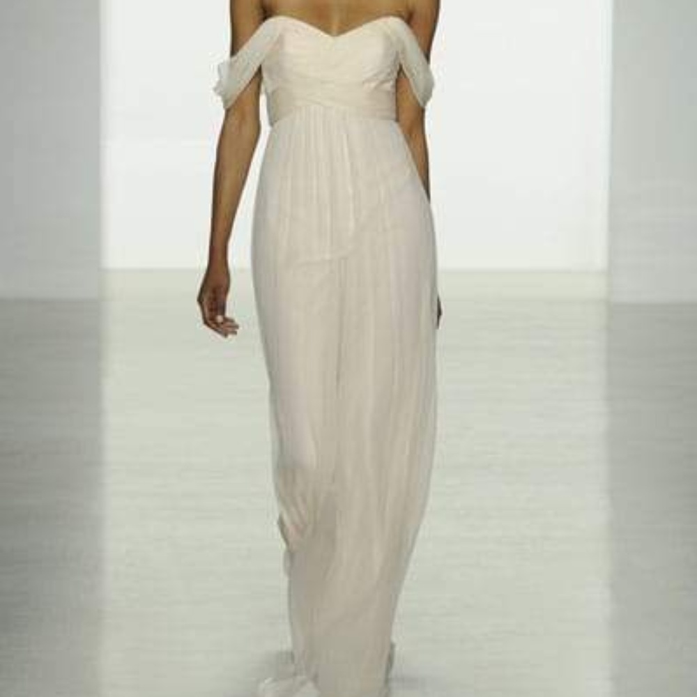 Amsale Bridesmaid G851C Silk Chiffon Dress (Sage)